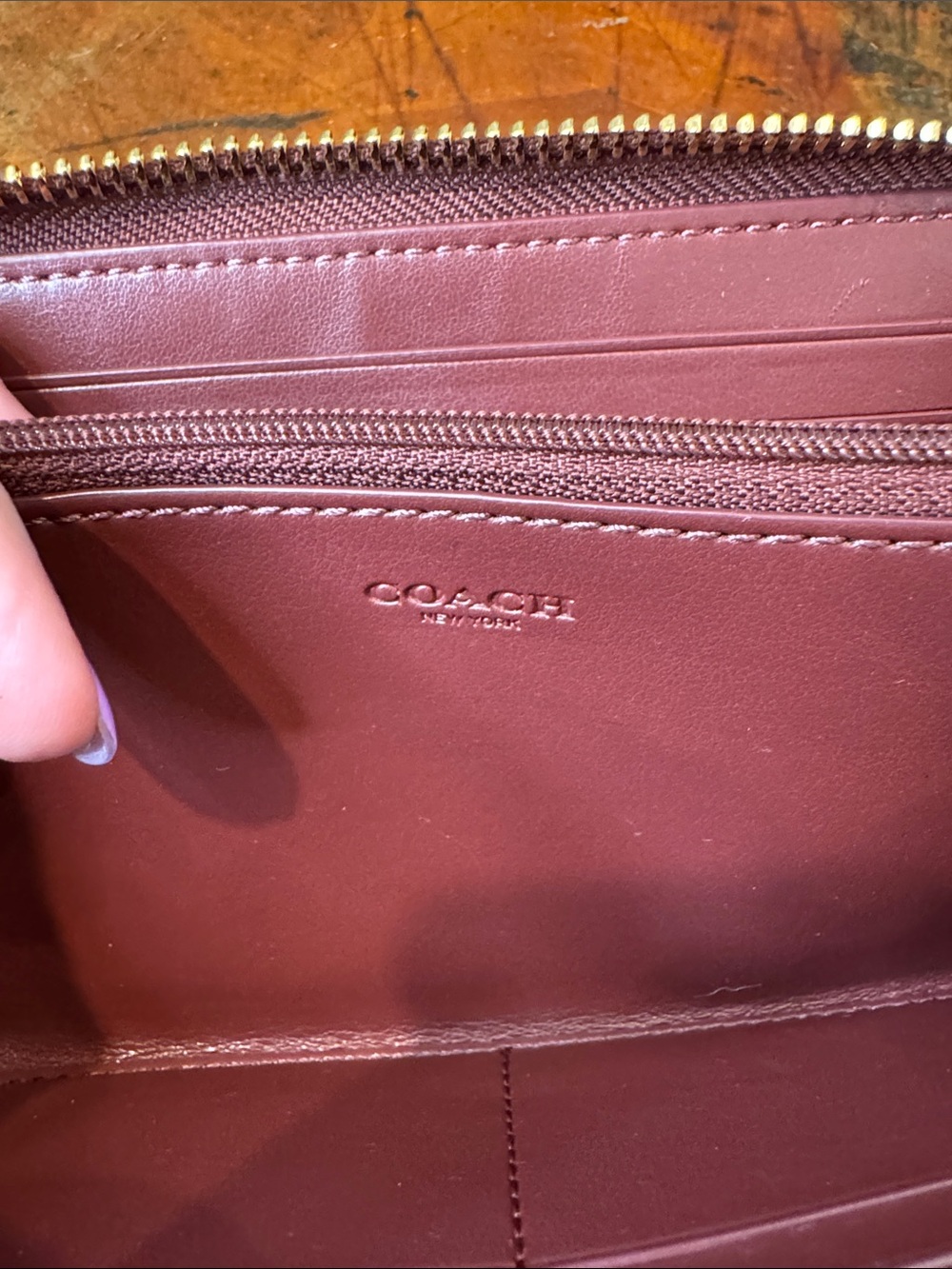 Coach Dempsey Large Phone / Accordion Zip Wallet - Picture 9 of 12